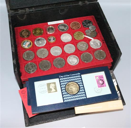 Collection mostly modern UK and commonwealth coins, some in sterling silver(-)